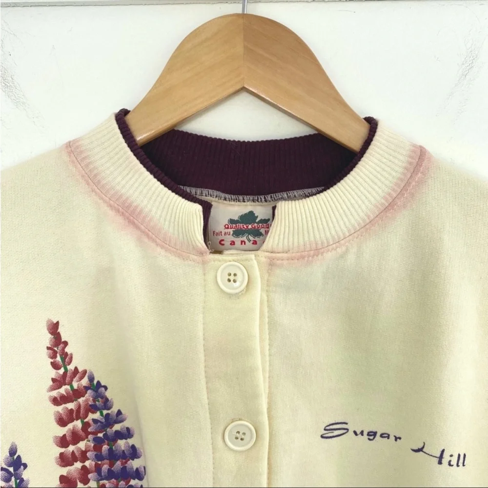 Vintage Sugar Hill Lupine Button Up Sweatshirt Small - Picture 8 of 17